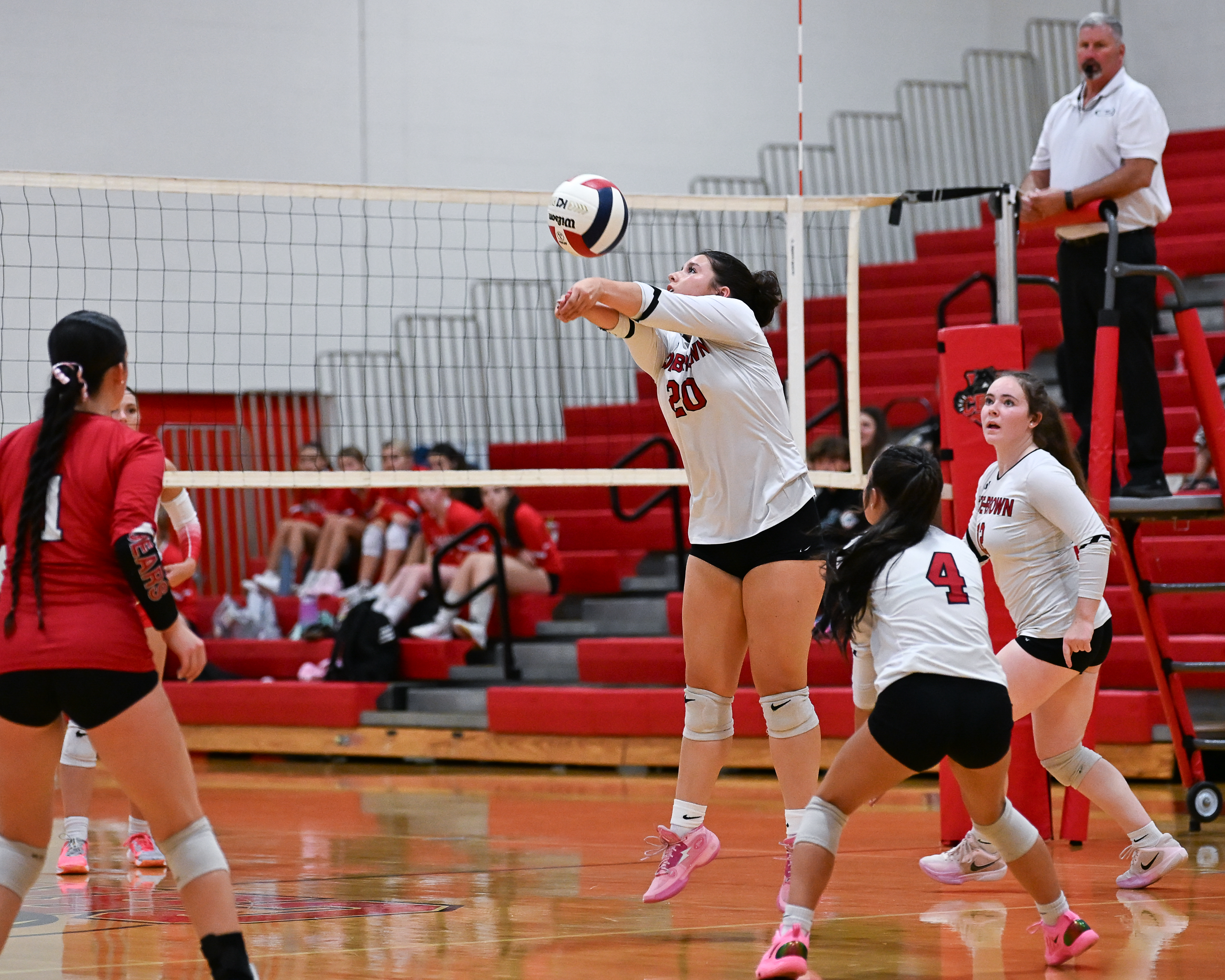 High school volleyball action