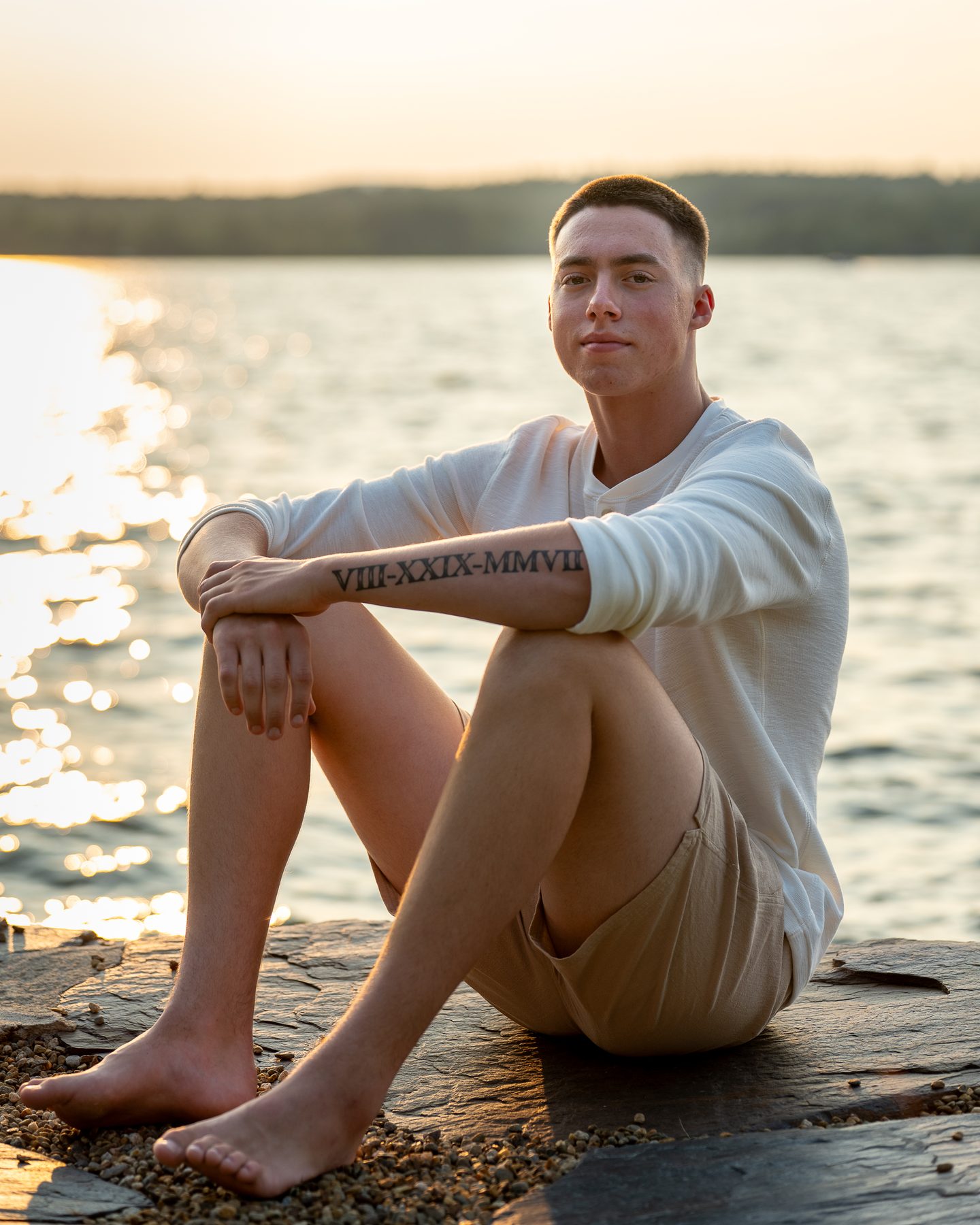High school senior portrait outdoors
